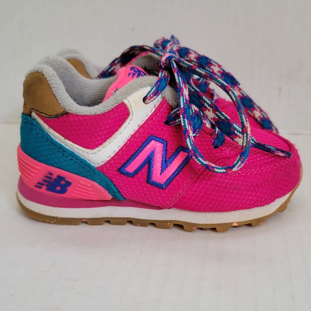 New Balance Toddler 574 Sneakers Pink Turquoise Size 4 Lace Up Classic Shoes